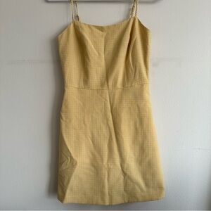 Yellow Aritzia gingham dress